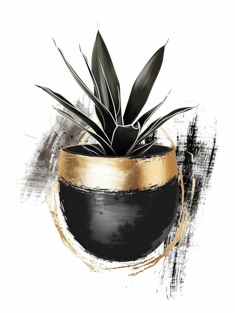 Gold And Black Plant 1