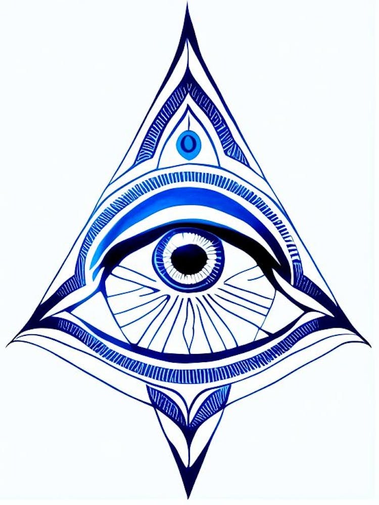 The Ajna Chakra, Symbol, Third Eye Blue & White 2