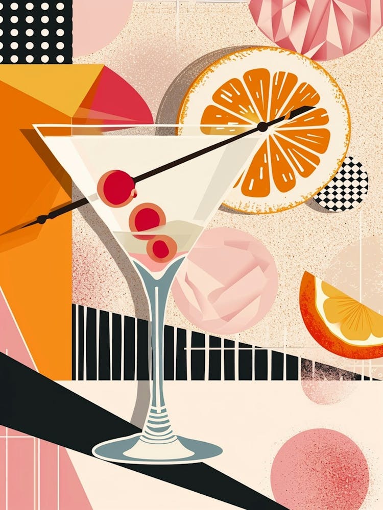 Art Deco Fruity Orange & Cranberry Cocktail 3