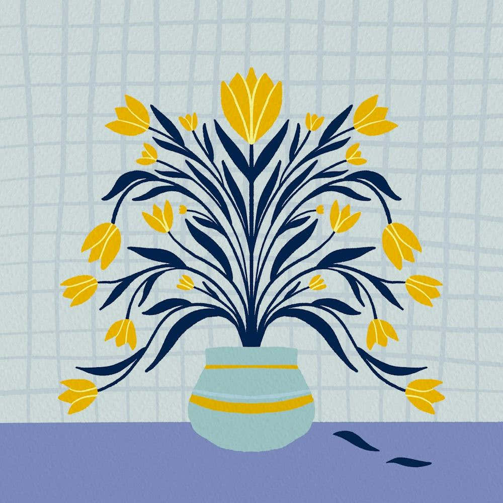 Tulips - blue and yellow