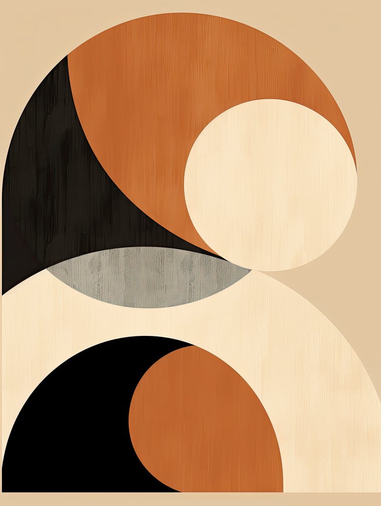 Beige Fantasia: Geometric Bauhaus Circles