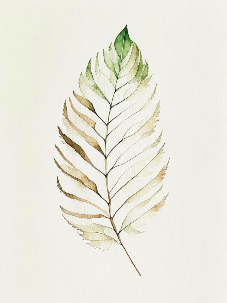 Mammutbaumblatt Minimalistisches Aquarell 2