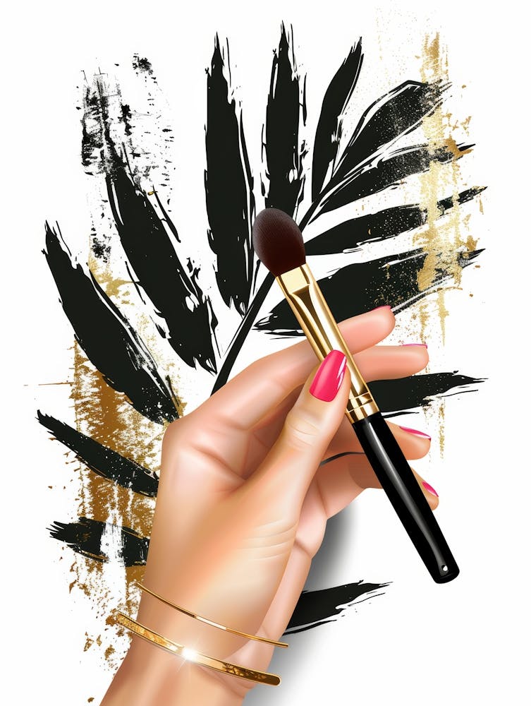 Hand Holding A Makeup Brush