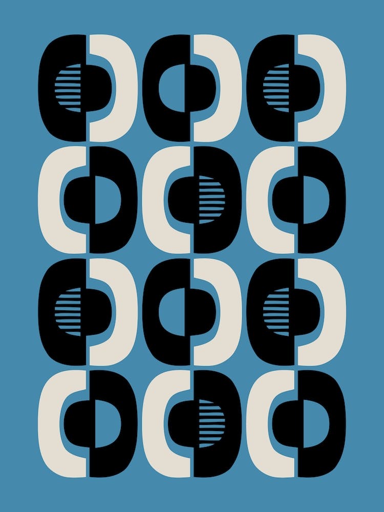 Mid Century Modern Composition In Blue