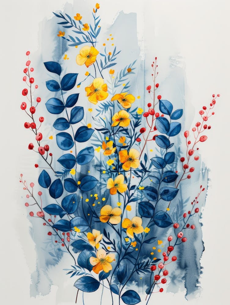Blue And Yellow Flowers 3