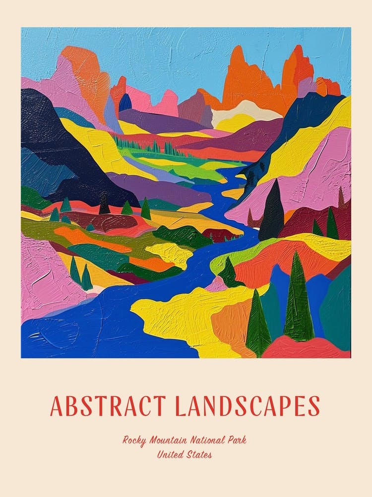 Colourful Abstract Rocky Mountain National Park Usa 4 Poster