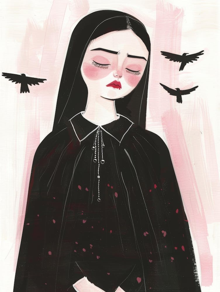 Nun With Crows