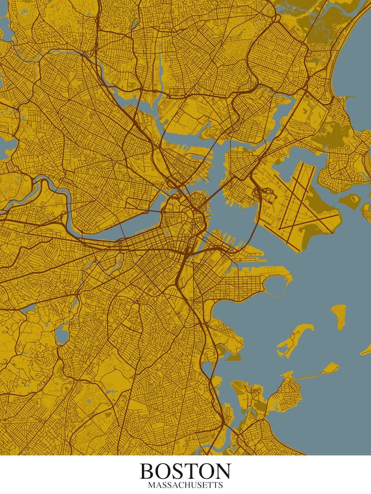 Boston Massachusetts Yellow Blue