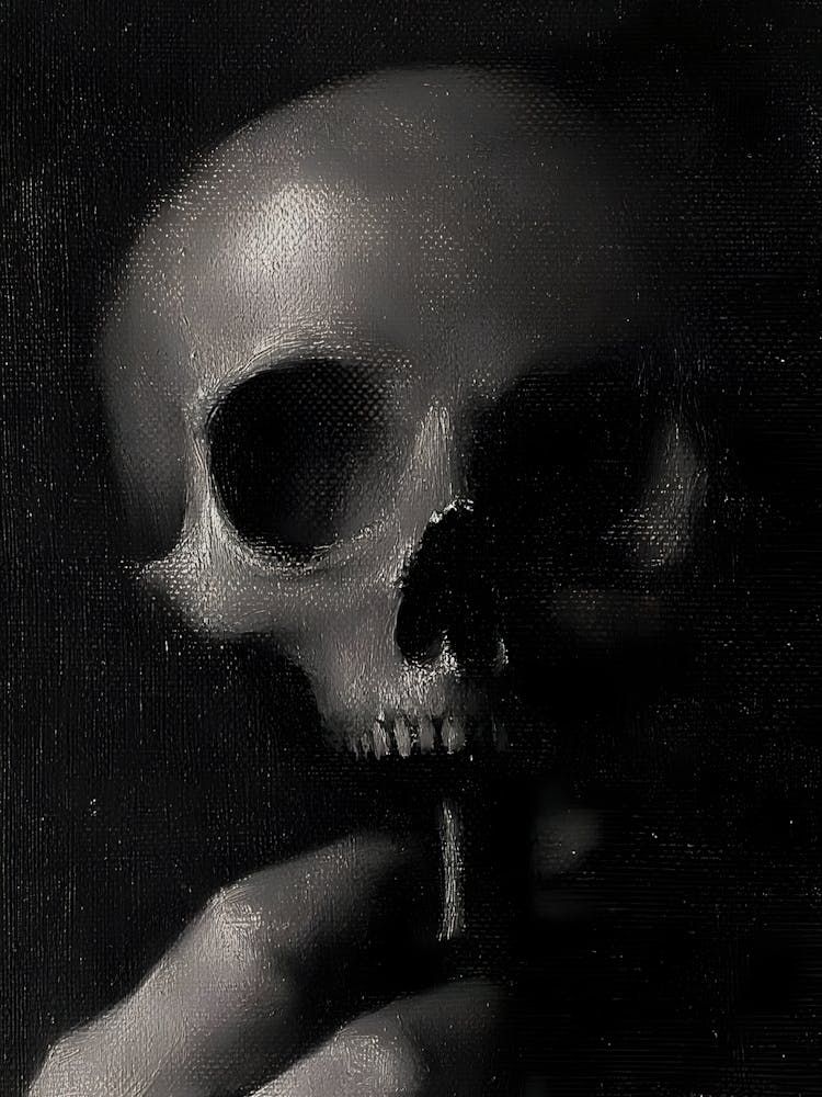 Dark Gothic Hand Holding A Skull