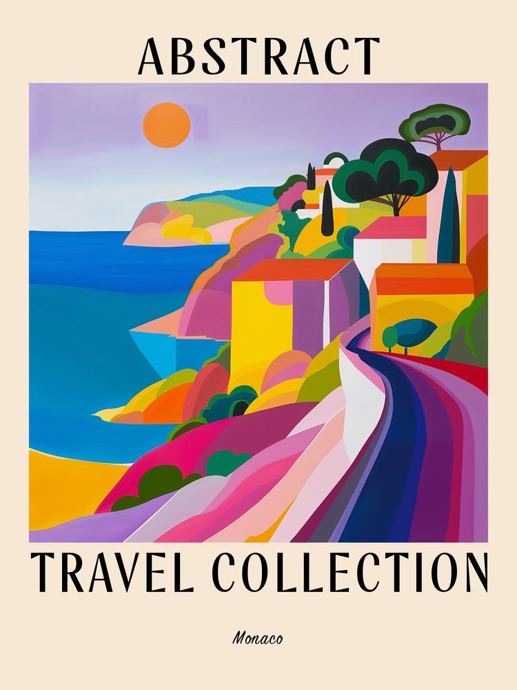 Abstract Travel Collection Poster Monaco 2