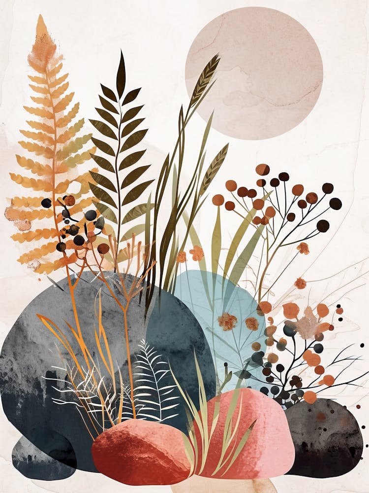 Rocks And Plants Canvas Print