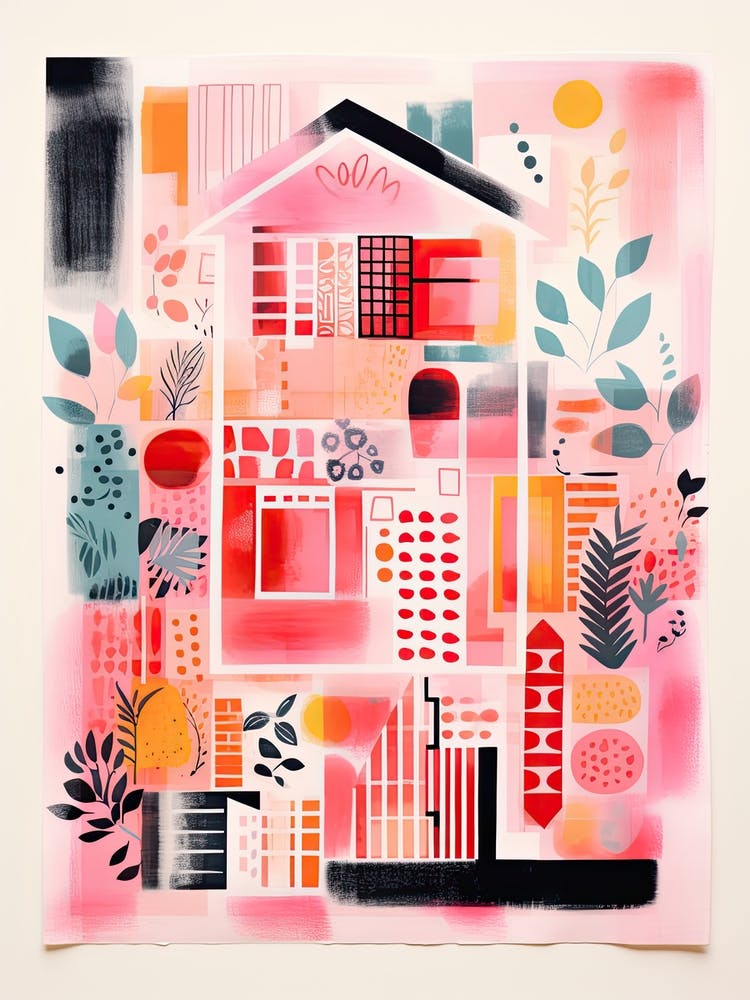 A House In London, Abstract Risograph Style 4
