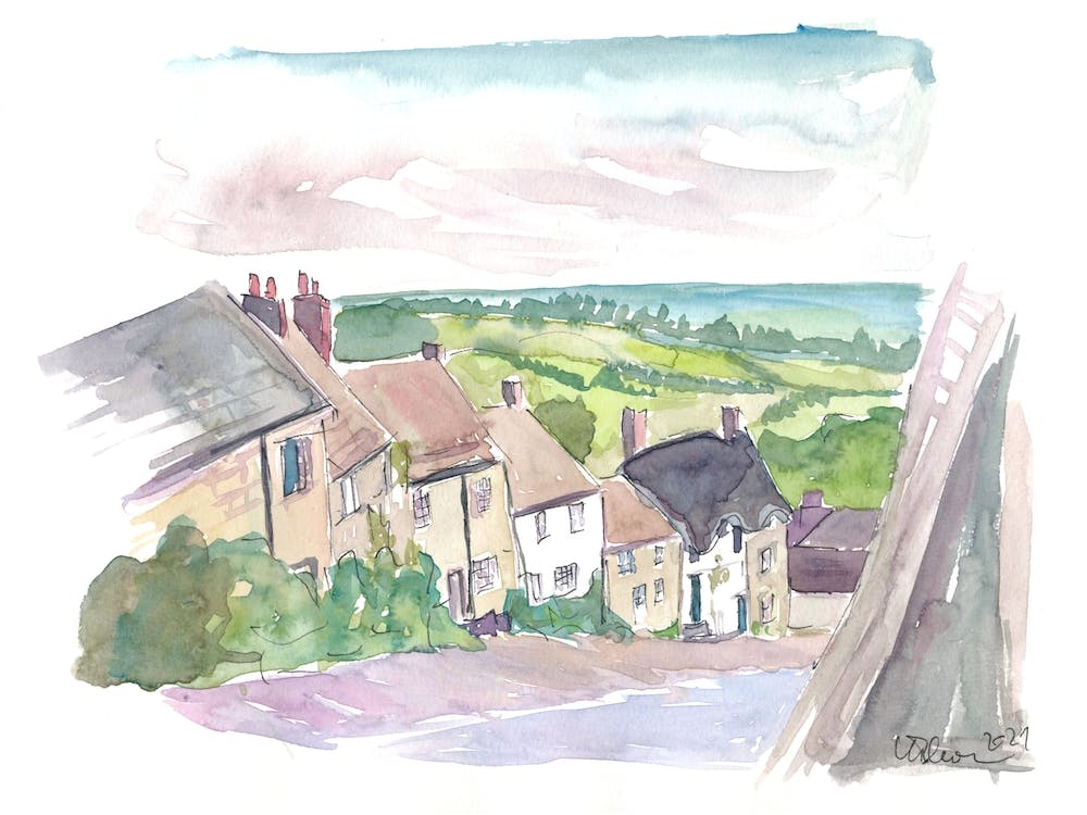 Gold Hill Street View Shaftesbury Dorset Uk