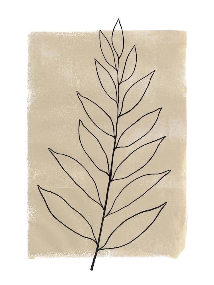 Boho Leaf On Sand Background