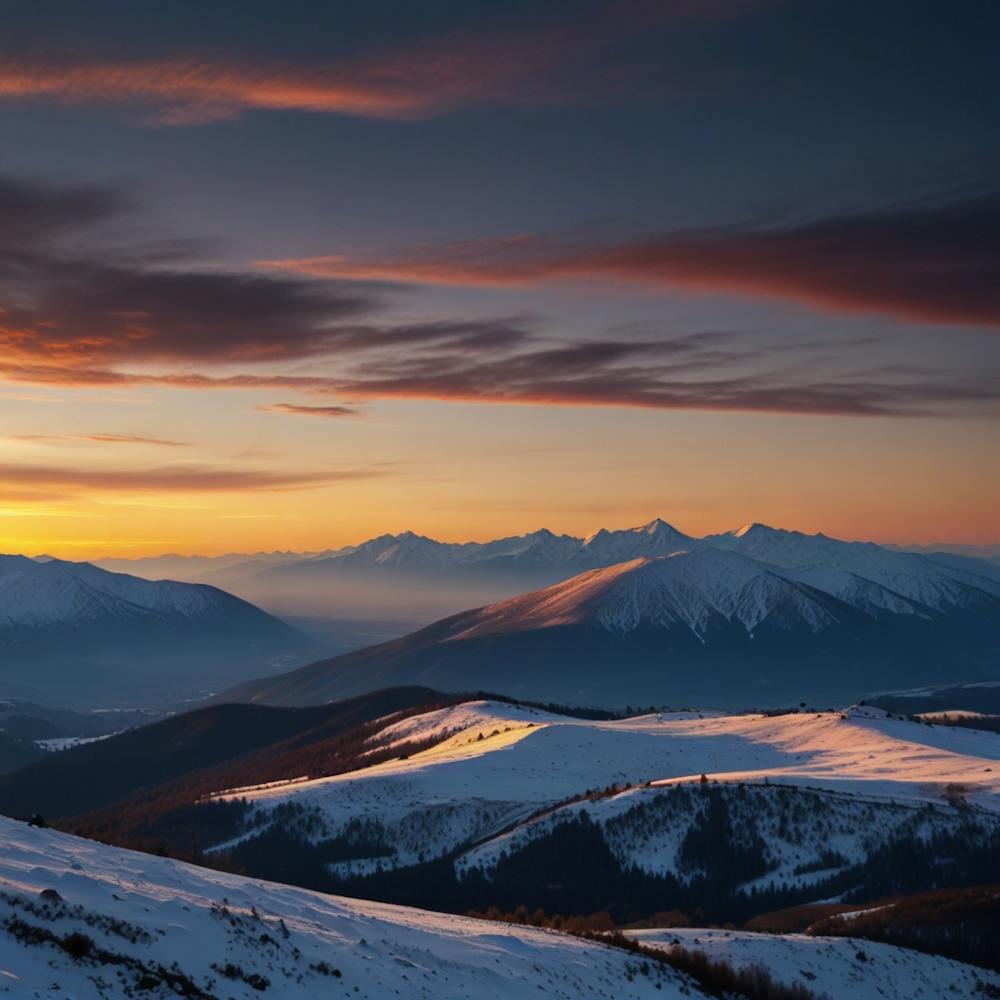 Sunset In The Mountains