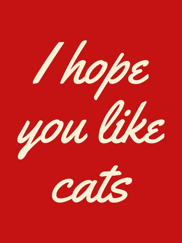 I Hope You Like Cats Poster