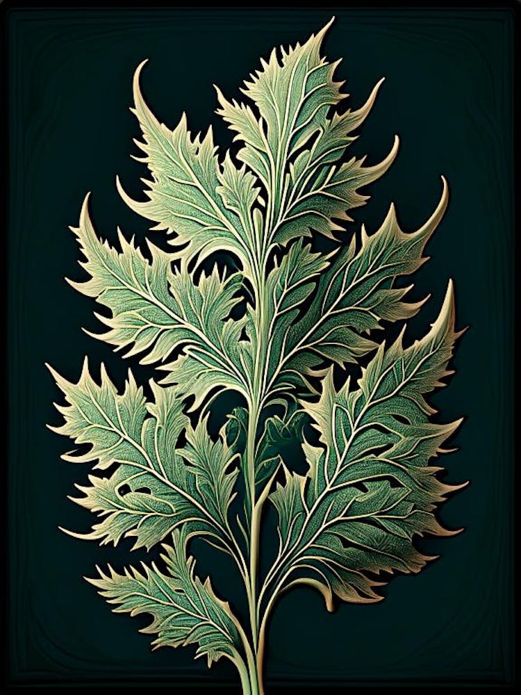 Artemisia Leaf Vintage Botanical 2