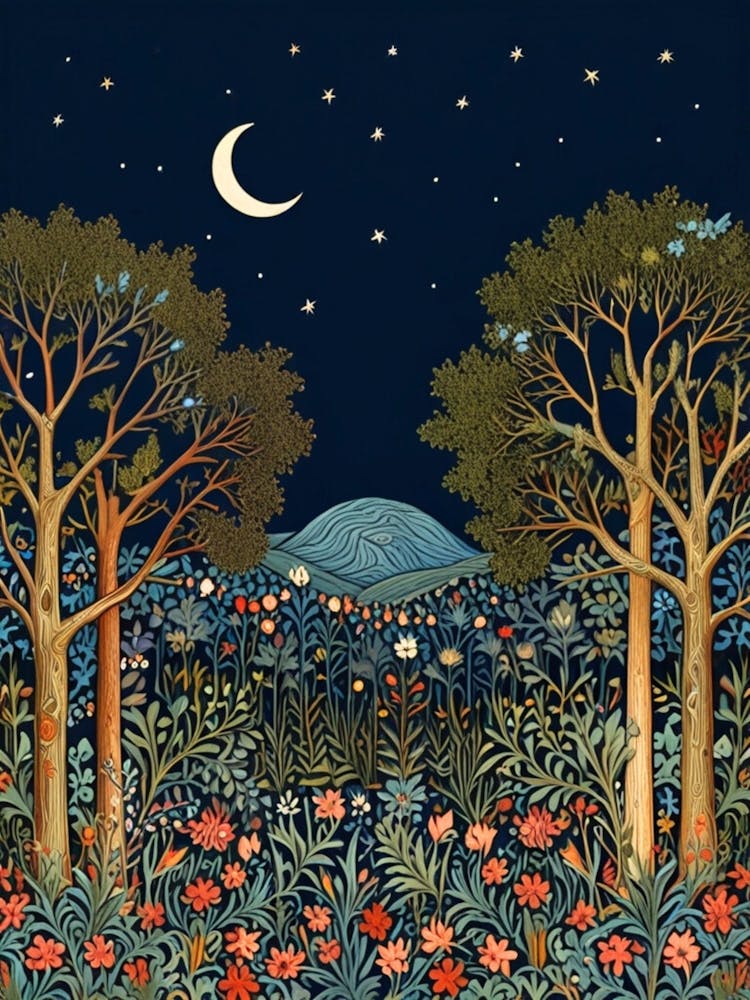William Morris Nacht im Wald 50