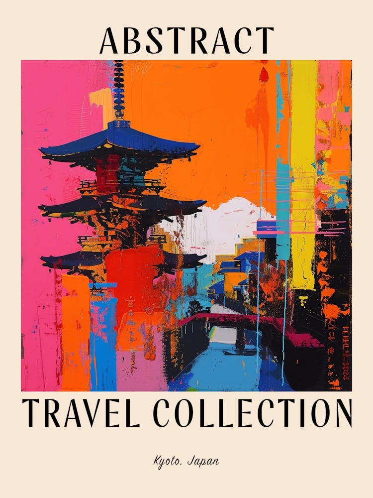 Abstract Travel Collection Poster Kyoto Japan 2