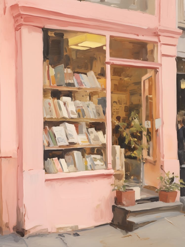 London Bookshop Painting