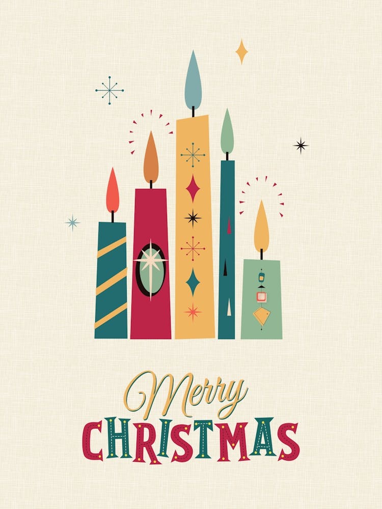 Mid Century Modern Christmas Candles 2