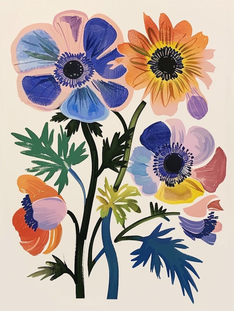 Painted Florals Anemone 3