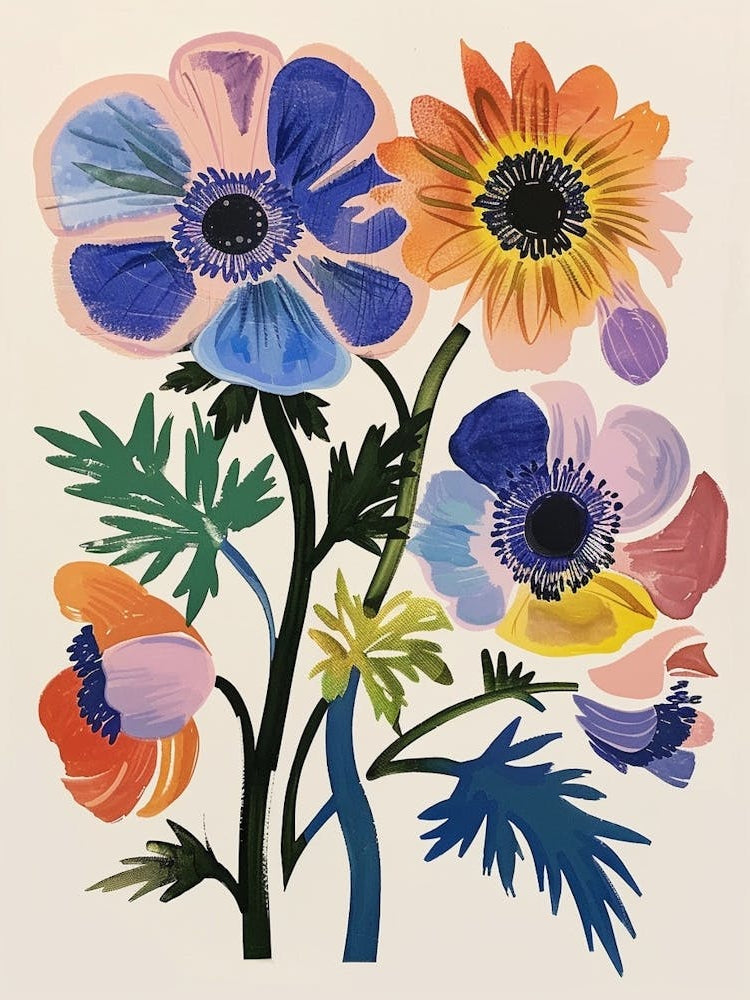 Painted Florals Anemone 3