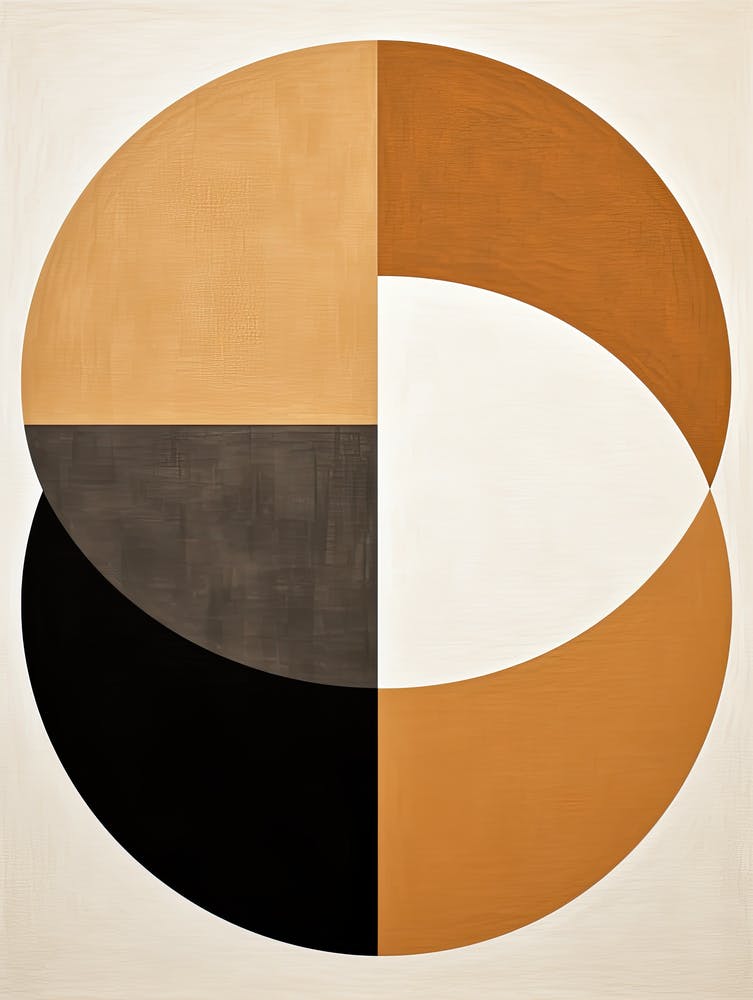 Bauhaus Opulence: Beige Abstract Circles
