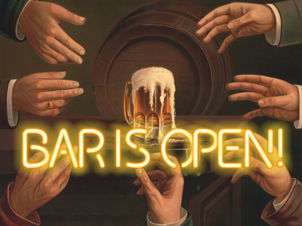 Bar is open vintage altered art