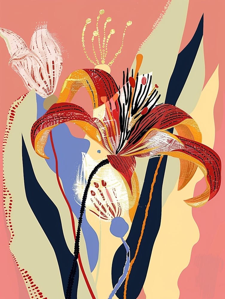 Colourful Flower Illustration Kangaroo Paw Flower 1