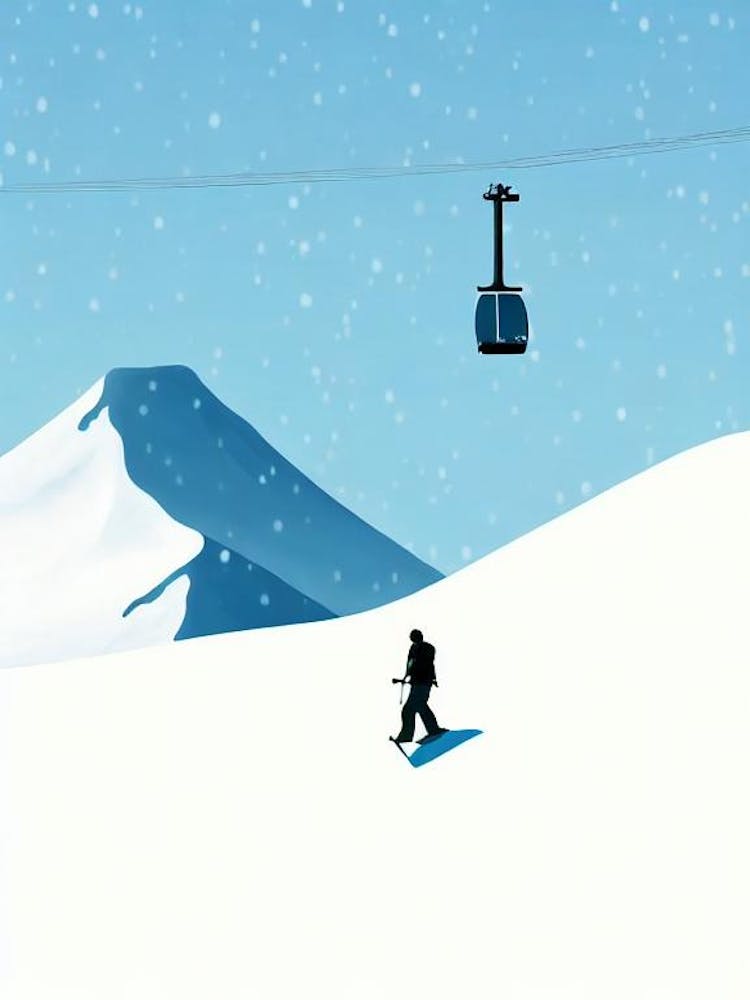 Niseko, Japan Minimal Skiing Poster