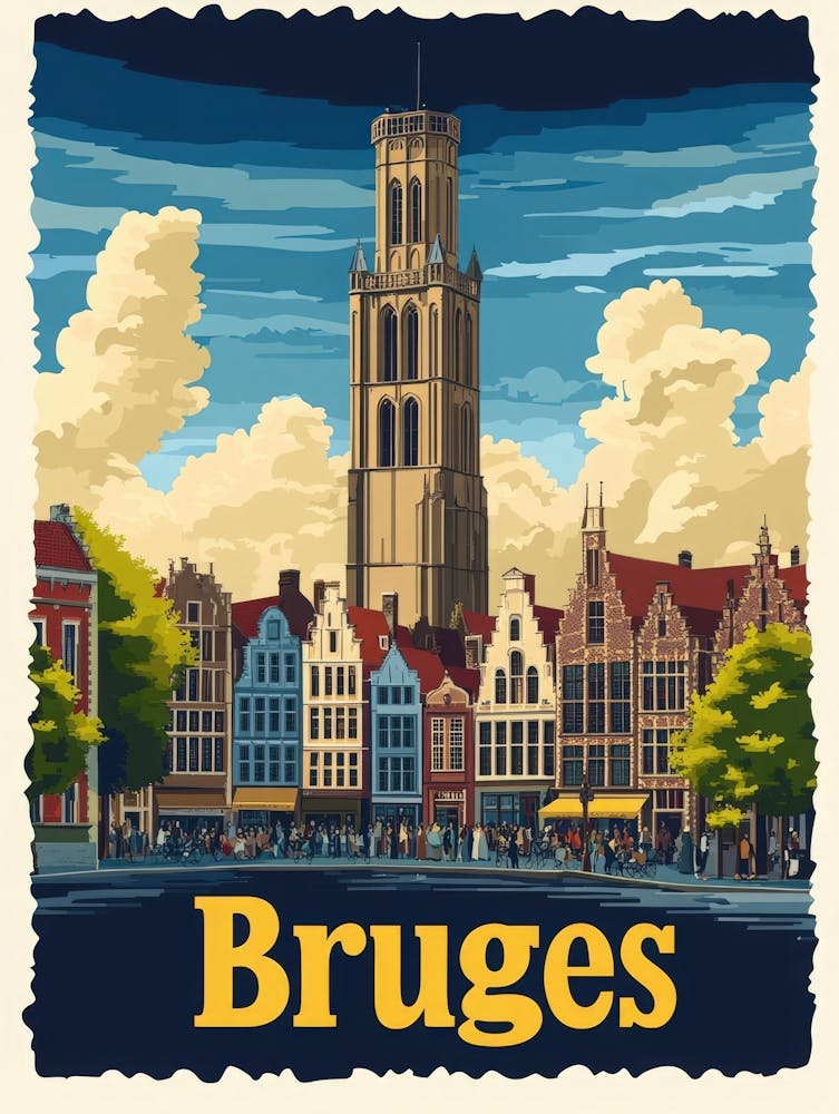 Aihrgdesign A Vintage Travel Poster Of Bruges Featuring The I 154437d0 5fc8 40e0 8829 75c5fcf1bc45 1