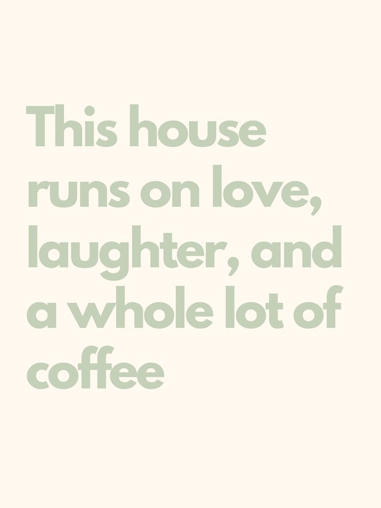 Lachen Küche Typografie Salbeigrün
