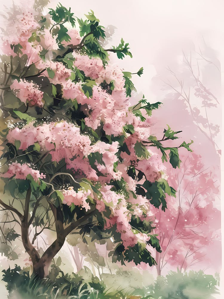 Watercolor Rhododendron