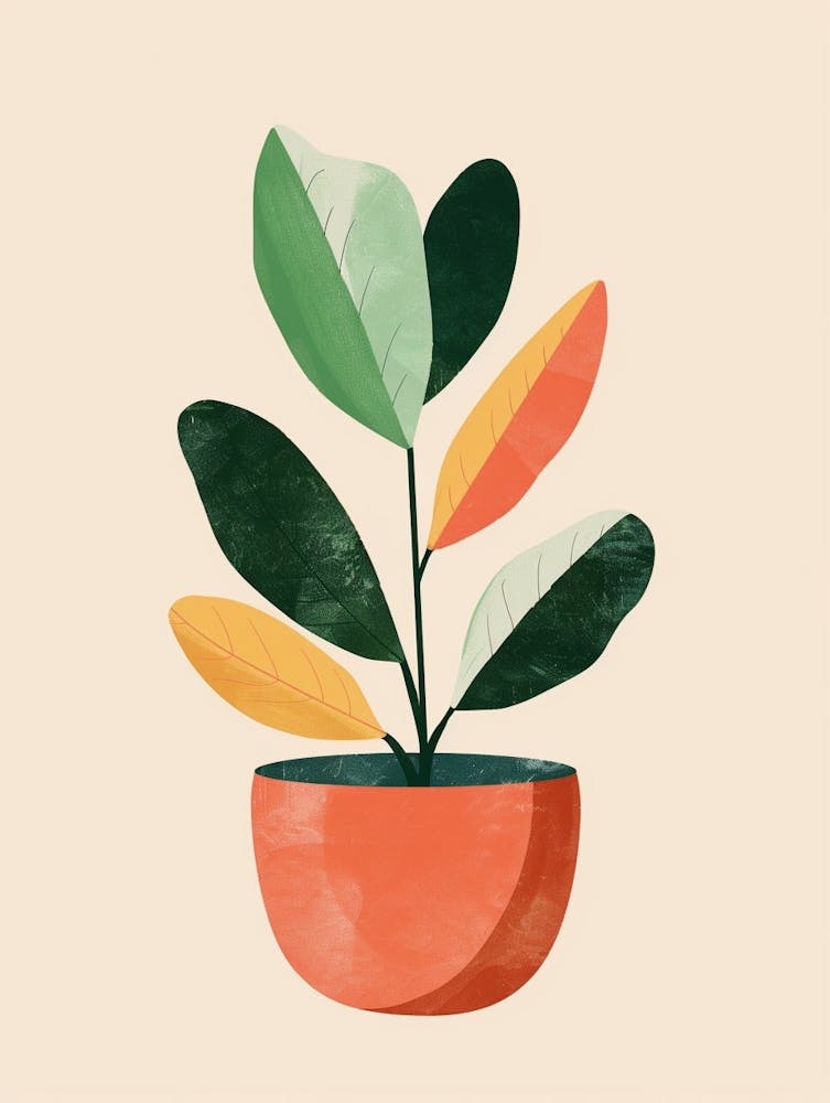 Zz Plant Minimalist Illustration 9