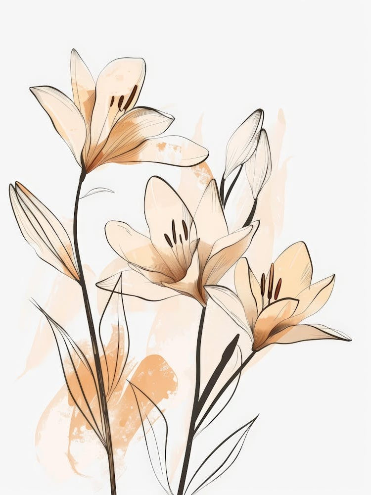Watercolor Lilies 1