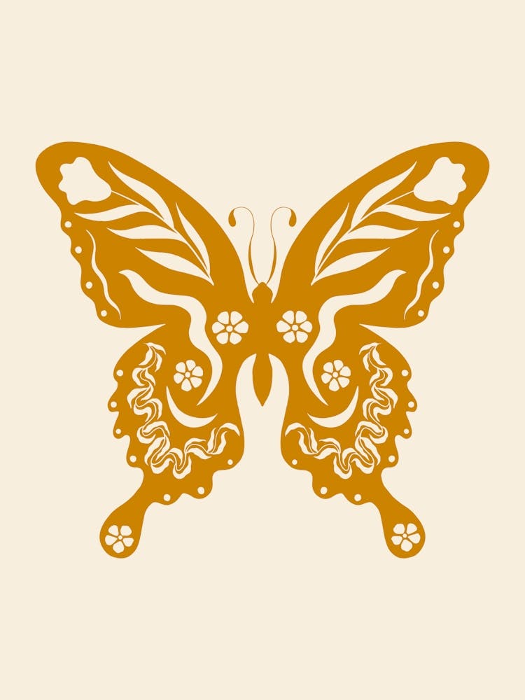 Folk Art Butterfly 03 - Mango