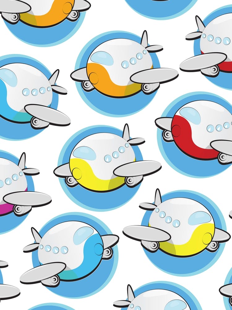 Seamless Pattern With Airplanes Vector