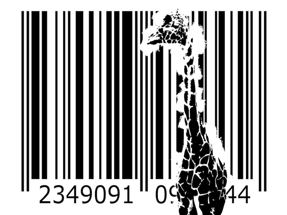 Funny Barcode Animals Art Illustration In Painting Style 006