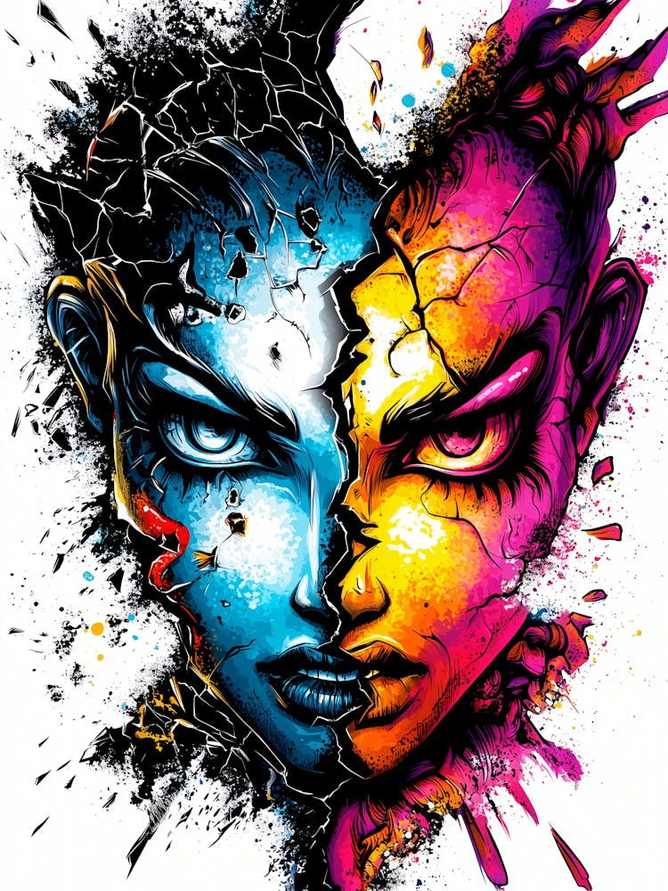 Splatter Painting, vibrant colorful neo-expressionism inspired.