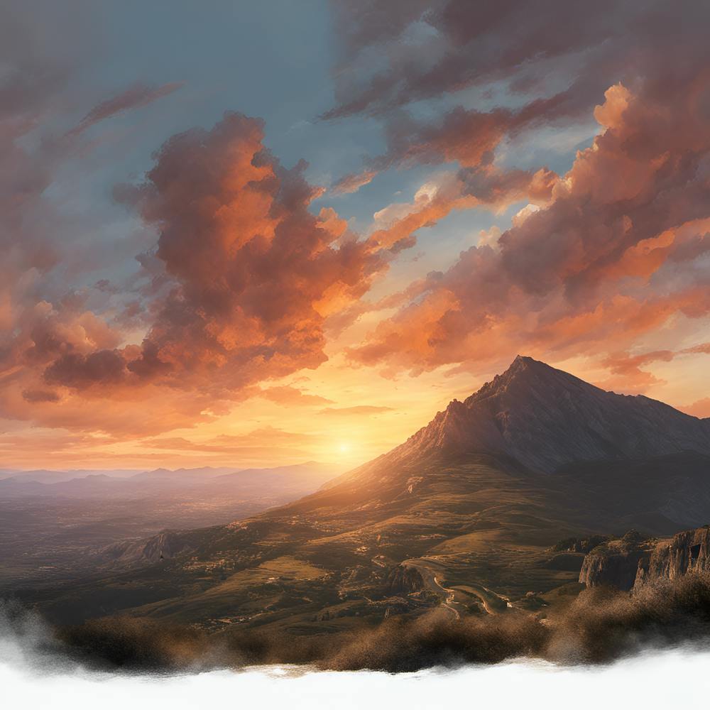 Sunset Over The Mountains