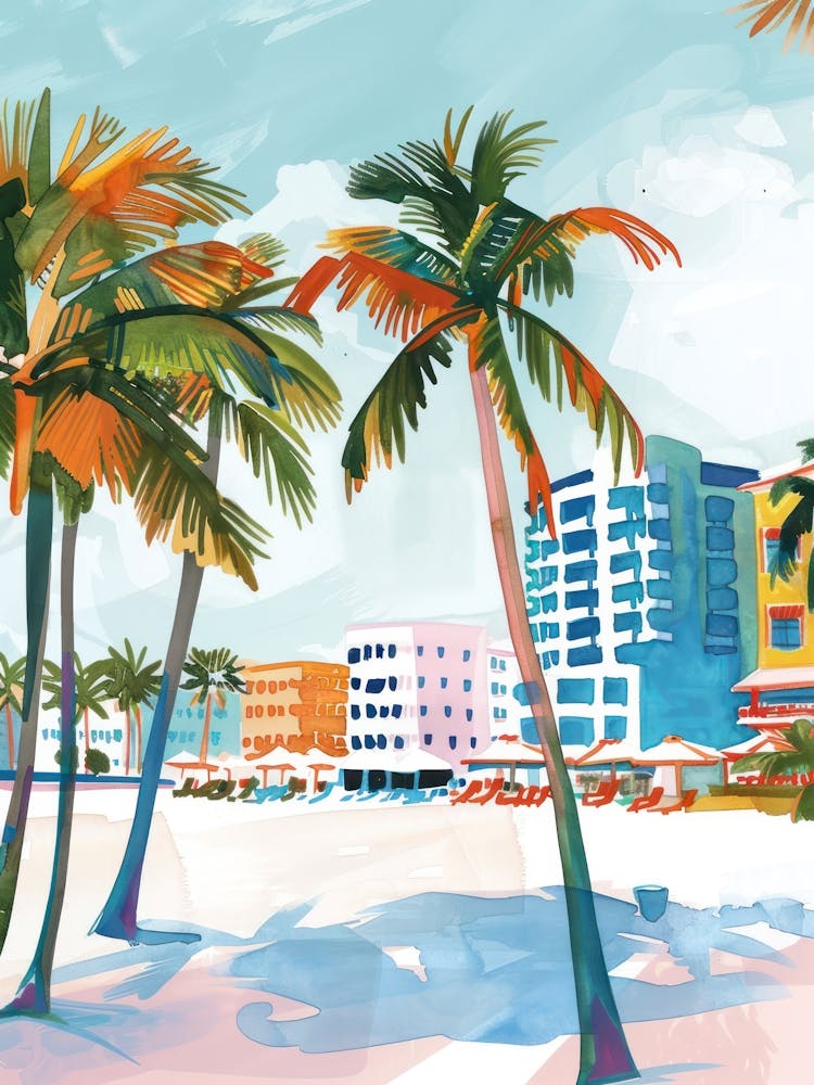 Affiche de voyage Lieux heureux Miami Beach 1