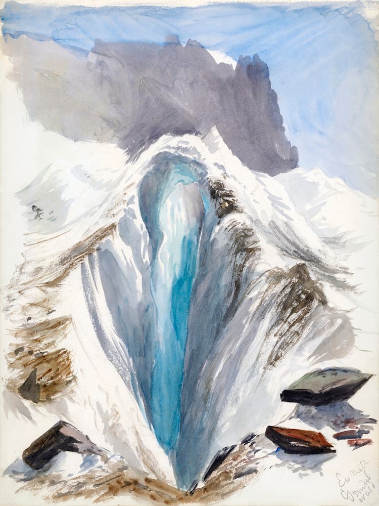 Eismeer, Grindelwald, Recto aus Prachtvolles Berg-Aquarell-Skizzenbuch (1870), John Singer Sargent