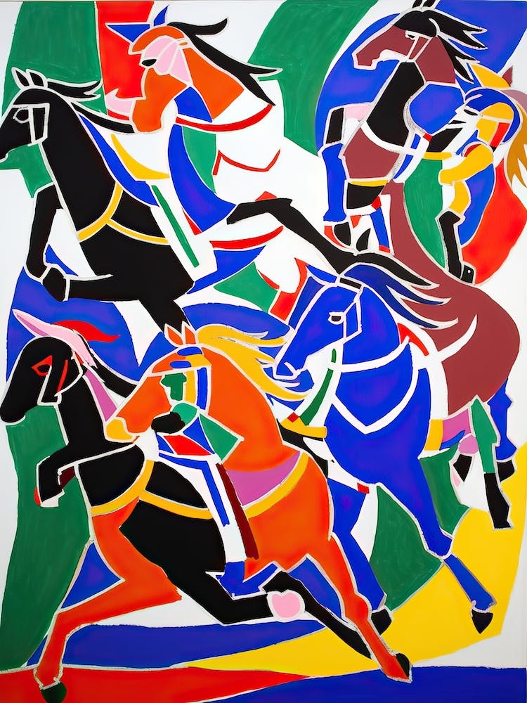Horse Racing In The Style Of Matisse 3