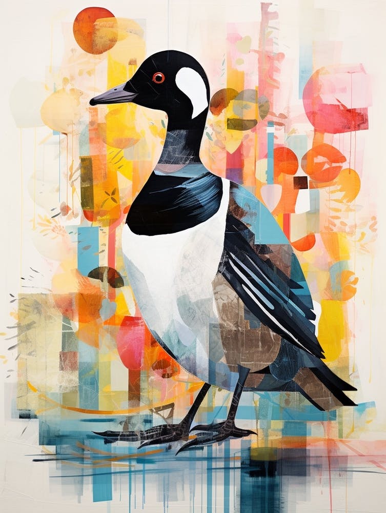 Peinture Collage d'Oiseau Foulque 1