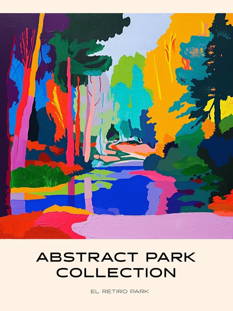 Abstract Park Collection Poster El Retiro Park Madrid Spain 2