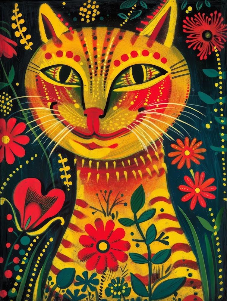 Cat In Flowers 10