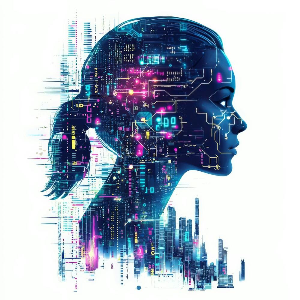 Future Is Female.Generated AI. Wall