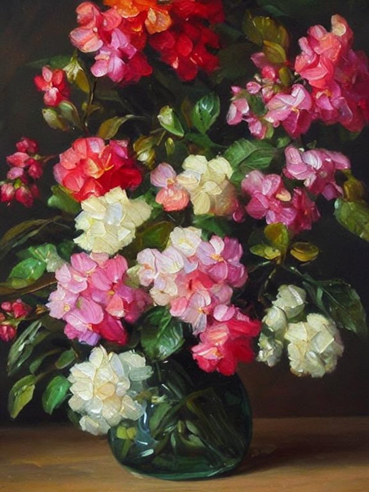 Jasmine Vase Still Life Oil Painting Flower