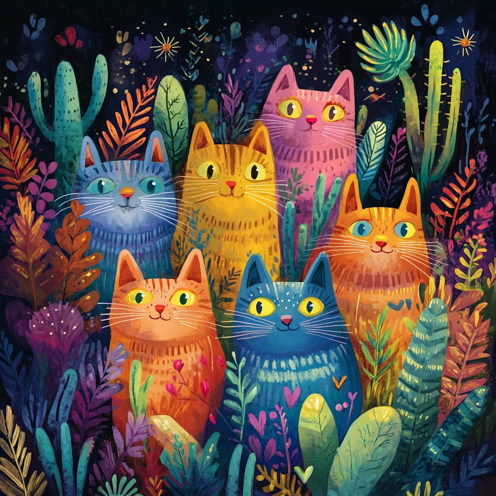 Cats In The Garden